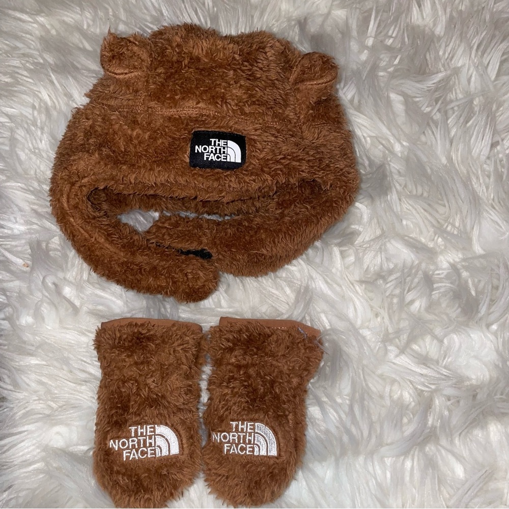 THE NORTH FACE hat and glove set baby 6-24M